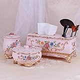NANZU Einfache Pastoral-Stil Mehrzweck-Gewebebox Europäische Haushaltsablage Kreatives Wohnzimmer Couchtisch Fernbedienung Aufbewahrungsbox Rose Pulver Desktop Aufbewahrungseimer (Color : Ssfhgh74111
