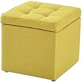 Fußhocker, Ottomane, gepolsterter Fußhocker, Aufbewahrung, Fußhocker, Würfelhocker, Pouf, Sitzbank, Spielzeugkiste, Ottomane (grün, 30 x 30 x 35 cm (12 x 12 x 14 Zoll))