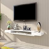 An der Wand montiertes TV-Regal, offener kombinierter TV-Schrank mit Drahtloch, für Stodvd Blu-Ray-Player, Satelliten-TV-Box, Kabelbox, Spielekonsolen/A / 130 cm/B/110 cm