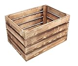 Geflammte Holzkisten Originale Vintage Obstkisten Apfelkisten Weinkisten Deko Vintage 60x40x30 cm