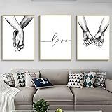 Nicole Knupfer 3-teiliges Premium Poster-Set, Hand in Hand,Wandposter Posterset,Ohne Rahmen,Wand Deko Bild,Wohnzimmer Schlafzimmer Modern Fine Art (40x50cm)