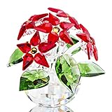 H&D Kristall Weihnachtsstern Figuren Glas Traum Blume Ornament mit Geschenkbox,6 Blumen