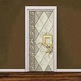 3D Türtapete Selbstklebend Türaufkleber - Tür Poster Goldene Mode Geometrisch 37.4' X 84.64' / 95 X 215 Cm Pvc Wasserfest Wandtattoo Für Schlafzimmer Wohnzimmer Tür Dekoration Tapete- Fotos Von Kinde