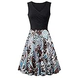 Topassion Kleider Sommer, Cocktailkleid Damen Elegant Charme Drucken Dresses for Women Elegant Kleid Mädchen Strandkleid Hawaii Outfit Damen Basic Abendkleider Vintage Clothes