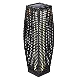 Deuba Solarleuchte 70cm Rattan LED Warmweiß Solar Wasserfest Außen Garten Balkon Terrasse Solarlampe Außenlampe Gartenleuchte Außenleuchte Gartenlampe
