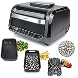 Korona 46160 8in1-Multifunktionsgrill| | Heißluftfritteuse, Backofen, Pizzaofen, Dörrautomat, Bratfunktion, Grill, BBQ | Vier Garstufen | Inkl. Grillrost, Garkorb und Kochtopf | Leicht zu reinigen