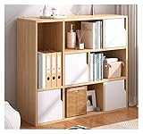 Einfaches Bücherregal Bücherregal Aufbewahrungsschrank, raumhohes mehrschichtiges Regal for Wohnzimmer Schlafzimmer Balkon Schließfach YIJIAN (Farbe : Oak+White 90x24x80cm)