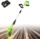 Elektro-Gartenfräse, Gartenfräse 20 V ohne Kabel, Power Weeder/Grubber, Arbeitstiefe 25 cm, Gartenfräse, Grubber (mit 4,0-Ah-Akku und Ladegerät)