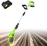 Elektro-Gartenfräse, Gartenfräse 20 V kabellos, Power Weeder/Grubber, Arbeitstiefe 25 cm, Gartenfräse Grubber (mit 4,0-Ah-Akku und Ladegerät)