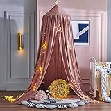 Betthimmel Babybett, Kinder Moskitonetz Spitze Baldachin, Mädchen Prinzessin Baumwolle Bettvorhang für Spiel Lesen Schlafzimmer Ankleidezimmer (Rosa)