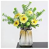 Blumensträuße aus Kunststoff Künstliche Blume Sonnenblume Glas Blumen Dekoration Getrocknete Blume Blume Anordnung Kreative Chrysantheme Wohnzimmer Esstisch Hotel Dekoration Gefälschte Blumensträuße