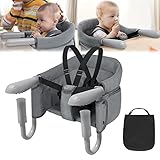 LZQ Tischsitz Baby 6-36 Monate Sitzerhöhung Babystuhl Faltbarer Boostersitz Babysitz für 2-8cm Dicke Tische Kinder Essen Stuhl Sitzhilfe mit Rutschfest Klemmen und Sitztasche