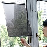 Saugnapf Privacy Fensterjalousien,Versenkbarer Sonnenschirm,Sonnenschutz Verdunkelungsjalousien mit Wärmedämmung und,Springrollos für Fenster ohne Bohren (W40xH60cm/15.7x23.6in)