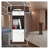 DOKERS Rednerpult Holzpodium Stabiles Rednerpult mit 2 Lagerräumen, Schubladen und Türen for Schule/Lehrer/Vorlesungs-/Konferenzraum