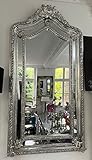 Casa Padrino Barock Spiegel Silber - Rechteckiger Wandspiegel im Barockstil - Handgefertigter Barock Garderoben Spiegel - Barock Interior - Barock Möbel - Edel & Prunkvoll