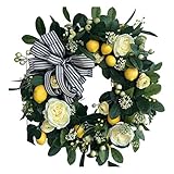 Künstlicher Blumenkranz Sommer Türkranz - Kunstblumen Sonnenblumen Kranz für Sommer Frühling Ganzjährig Deko, Sommerkranz Willkommenszeichen für Haustür Zuhause Bienenfestival Dekor (Stil G, 50cm)