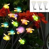 SNADER Solarlampen für Außen Mehrfarbig Glühwürmchen Gartenlichter Firefly,IP65 Wasserdicht Solar Gartenleuchten Solarstecker Lichterkette,Beleuchtungen Gartendeko für Draußen mit EU-Patent (2-Farbe)