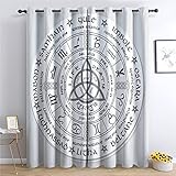 THYUNQ Vorhänge Astrologie Constellation Motiv, Vorhang Blickdicht Verdunklungsvorhänge mit Ösen - Gardinen Wohnzimmer Schlafzimmer Fenster, 2er Set Curtains, H 200 x B 140 cm