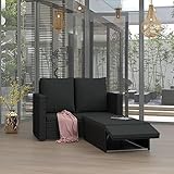 UTUMAX 2-teiliges Gartenlounge Set mit Kissen Poly Rattan schwarz