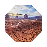 Landscape Of Monument Valley Untersetzer für Getränke, Leder-Untersetzer, Tassenmatte, Tischschutz für Zuhause und Küche, 10,2 cm (6 Stück)