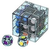 ONINO Zauberwürfel, 3x3x3 Soma Cube Zauberwürfel mit optimierten Dreheigenschaften | Magic Cube für Anfänger und Fortgeschrittene（Transparent Blau）