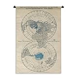 Wandteppich Die Welt der damals in Karte - Gletscher auf Vintage Weltkarte Wandteppich Baumwolle 60x90 cm - Wandteppich mit Foto