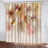SATUSA Verdunkelungsvorhang Kinderzimmer Junge Mädchen Blickdichter Ösenvorhang 3D Kreatives Blumenmuster Muster Ösenschal 2Er Set 200X160Cm Vorhänge Schlafzimmer Thermo Gardinen Fensterdekoration