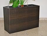 Eleganteinrichten Pflanztrog Polyrattan 82x30x50cm Coffee braun