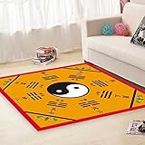 PURDU Taoist Mat Yin Yang Tai Chi Klatschdiagramm Anti-Rutsch-Küchenzeile Teppich Bodenteppich, Vintage waschbarer Teppich für Schlafzimmer Eingang Badezimmer