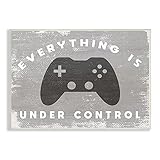 Stupell Industries Everything is Under Control Rustic Video Game Controller, Designed by Daphne Polselli Wandschild, grau, 10x15