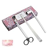 Demason Edelstahl Kerzenlöscher Kerze Glockenlöser Dochtschneider Dochtlöffel 3-in-1 Kerzenzubehörset für Zuhause Hochzeit Party (Silber)