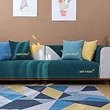 Suuki hussen für Sofa,sofaläufer,sofaüberwurf,Ich Habe eine Traum Sofabezug,Wohnzimmer Couchbezüge für Stoffsofa,rutschfeste Schonbezug für Ledercouch-Dunkelgrün_110 * 210 cm-Verkauft in stück