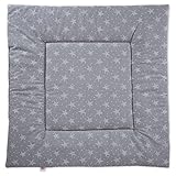 FabiMax Laufgittereinlage für Laufgitter 100x100 cm, weiße Sterne auf grau