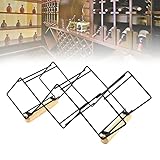 STCRERAG Weinregal Eisen Tisch-Weinregal Metall Weinständer 40,5 * 15 * 15cm Kleines Weinregal Wohnzimmer Küche Flaschenregal Stabil Schwarz Weinhalter Tisch Weinregal für Rotwein Bier Weißwein