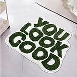 64x54cm You Look Good Badematte TüRmatte Personalisiert Lustig Rug Absorbierende Badematte GrüN Waschbar Badezimmerteppich Antirutschmatte Badewanne