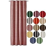 JEMIDI Vorhang Blickdicht 140x245cm - Gardine mit Kräuselband Universalband - 100% Polyester Schal lang für Wohnzimmer Schlafzimmer - Altrosa