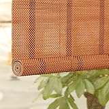 Natur Bambus Raffrollo Bambusrollo Seitenzugrollo Holzrollos Sonnenschutz Rollo für Fenster Lichtfilter-Rollo,Verdunkelungsrollos,Sichtschutz,für Balkon Garten (120 * 180cm/47 * 71in)