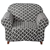 CXYKN 1-teiliger Couchbezug, elastischer, bedruckter Sofabezug, rutschfest, waschbar, Sofabezug für Haustiere im Wohnzimmer, grau, klein