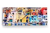 Paul Sinus Wandbild 120x50cm Procida Italien Insel traditionelle Häuser Küstenstadt Mittelmeer