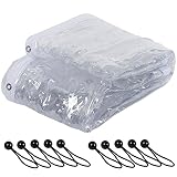 Toriexon Transparente Vinyl-Planen, 1,8 x 3 m, PVC, 16 mm, transparente Planen mit Ösen, transparente Planen, strapazierfähig, wasserdicht