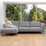 Comooda Mass Corner, Holz, Grau, Ecksofa Links