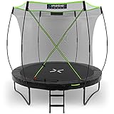 KINETIC SPORTS Trampolin Outdoor 244 cm 'Ultimate Pro' – TÜV GS-geprüft, Designed in Germany, Fiberglas Netzstangen, AirMAXX Technologie, Premium Gartentrampolin Kindertrampolin, Schwarz