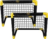 Umbro Fußballtore - 2-er Set - Faltbares Fußballtor - 50 x 44 x 44 cm - Fußballtraining - für Kinder und Erwachsene, Schwarz/Gelb