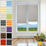 Klemmfix Plissee Ohne Bohren - 35 cm x 70 cm - Plissee Klemmfix Rollo Grau - Plissees für Fenster - Jalousien zum Klemmen - Plisee Rollo Ohne Bohren Klemmfix - Plisseerollo - Plisses - Plisse