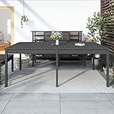 puraday Gartentisch Grau 203,5x100x76 cm Massivholz Kiefer Garden Table Terrassenmöbel Holz Gartenmöbel Holz Gartentisch Holz Balkontisch Holz Esszimmertisch Garten Esstisch Garden Furniture