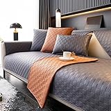 Cozomiz Wasserdichter PU-Leder Sofa Sitzkissenbezug rutschfeste Matte Atmungsaktiv Mehrfachnutzung Sofaüberwurf Sesselschutz Spielmatte Japanischer Tatami Teppich 110x180cm Grau