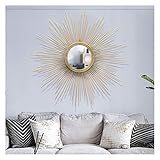 fikujap Sunburst Wandspiegel, große runde Metall Starburst dekorative Wandspiegel, Esszimmer, Wohnzimmer, Flur Veranda dekorative hängenden Spiegel,60cm