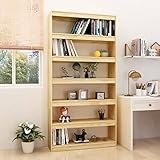 ZQQLVOO Bücherregal/Raumteiler 100x30x200 cm Kiefer Massivholz, Aufbewahrung DVD + CD-Regal, Raumteiler für Büro, Wohnzimmer, Bücherregal