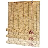Natur Bambusrollo Aussenbereich Bambus Rollo Jalousie Raffrollo Anti-UV Schilfrohrvorhan Atmungsaktiver Sonnenschutz für Fenster und Türen Sichtschutz Rollo Seitenzugrollo Anpassbar. ( Size : 30*72inc