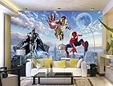 WallDiy Benutzerdefinierte 3d-fototapete Batman Iron Man Tapete Spider Man Wandbilder Jungen Schlafzimmer Wohnzimmer Tv Hintergrund Wand Raumdekor Breite 350 cm * Höhe 250 cm